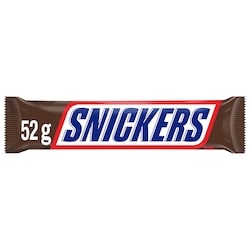 Snickers Barre choc. au lait et arachides, format standard 52 g, 2,40 $/100g