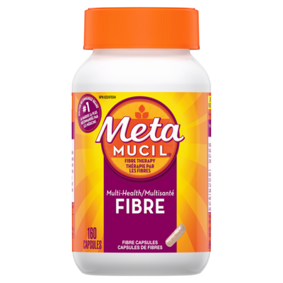 Metamucil Capsules de supplément de fibres d’enveloppe de psyllium 3 en 1, 160 capsules 160 ea, 0,25 $/1ch