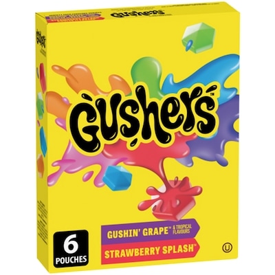 Betty Crocker Fruit Gushers Fruit Flavoured Snacks, Variety Pack, Gluten Free, 6 ct 138 g, $2.17/100g