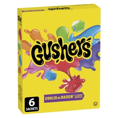 Betty Crocker Gushers aux fruits Coulis de raisin et Saveurs tropicales 138 g, 2,17 $/100g