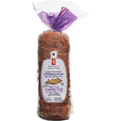 President's Choice Extra Thick Sliced Cinnamon Bread with Raisins 675 g, $0.52/100g