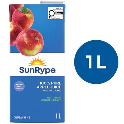 SunRype Pure Apple Juice 1 l, $0.25/100ml