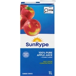 SunRype Pure Apple Juice 1 l, $0.25/100ml