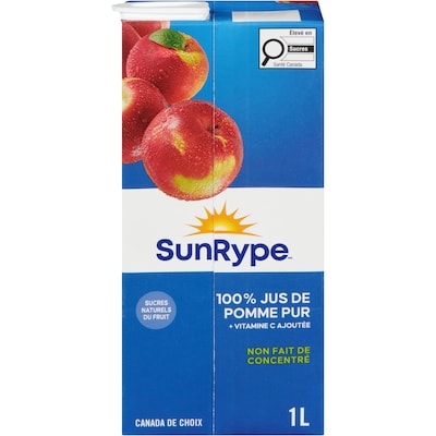 SunRype Jus de pomme pur 1 l, 0,25 $/100ml