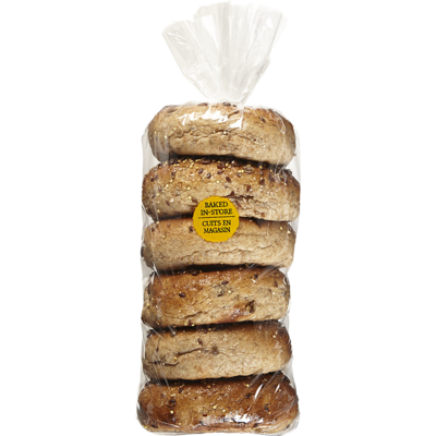 null Bagels, Whole Grain Package of 6 6x92.0 g, $0.87/100g