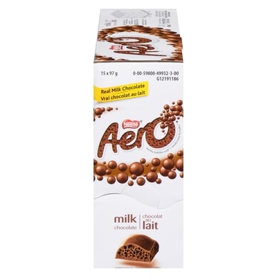 Nestlé Aero Milk Chocolate Bar (Case of 15) 15x97.0 g, $3.37/100g