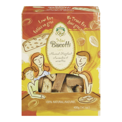 Mom’s Best Mini-biscottis amandes et noisettes 400 g, 2,00 $/100g