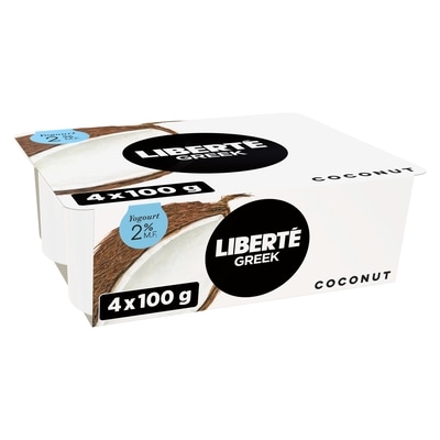 Liberte Greek Coconut 2% MF Yogurt 4x100.0 g, $1.50/100g