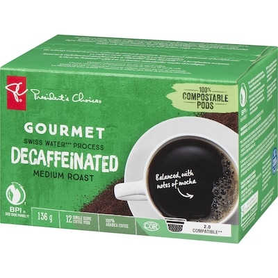Gourmet Swiss Water Process Decaffeinated Medium Roast Single Serve K-cup Coffee Pods