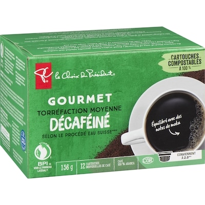 Cartouches individuelles de café décaféiné K-Cup à la méthode Swiss Water torréfaction moyenne à Gourmet