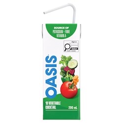 Oasis 10 Vegetable Cocktail Veggie Juice - 8x200.0 ml | No Frills