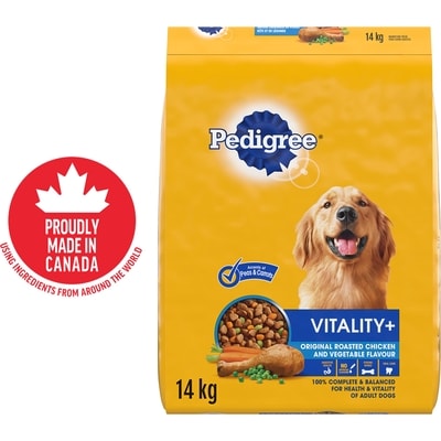 Pedigree Vitality+ Dry Food For Adult Dogs Roasted Chicken And Vegetable Flavour 14 kg, $0.33/100g