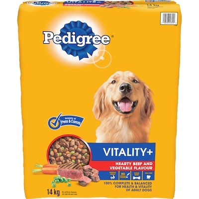 Pedigree Nourriture sèche pour chiens Vitalité+ saveur de bœuf nourrissant et de légumes 14 kg, 0,33 $/100g