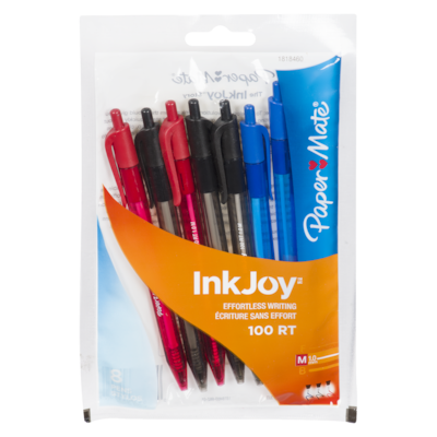 Papermate InkJoy 100RT Retractable Ballpoint Pens 8x8.0 ea, $0.88/1ea