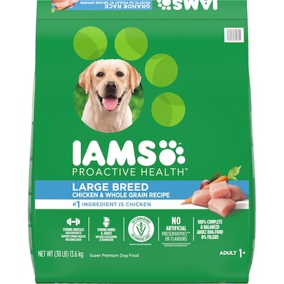 Iams Proactive Health Large Breed Chicken & Whole Grains Adult Dry Dog Food 13.6 kg, $0.47/100g