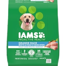 Iams Nourriture sèche pour chiens adultes de grande race recette avec poulet et grains entiers 13.6 kg, 0,47 $/100g