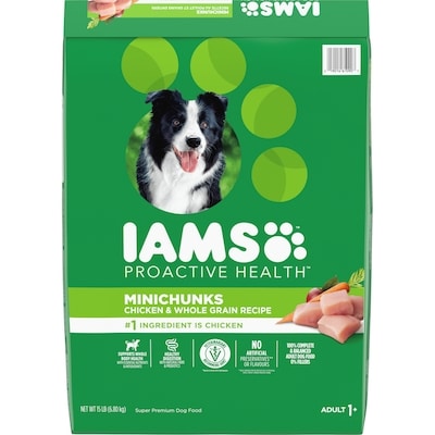 Iams Proactive Health Minichunks Chicken & Whole Grains Adult Dry Dog Food 6.804 kg, $0.53/100g
