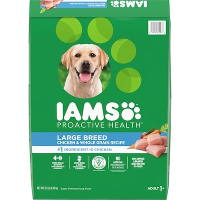 Iams Proactive Health Large Breed Chicken & Whole Grains Adult Dry Dog Food 6.804 kg, $0.53/100g
