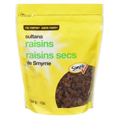 No Name Sultana Raisins 750 g, $0.93/100g
