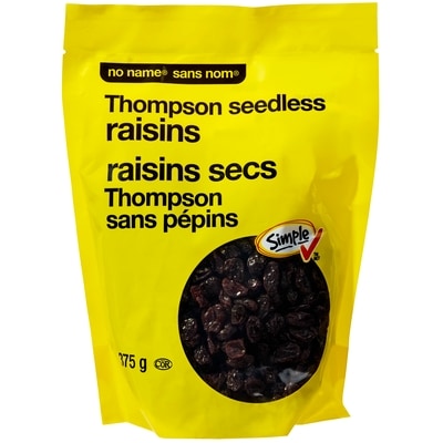Sans Nom Raisins secs sans pépins Thompson   375 g, 1,60 $/100g