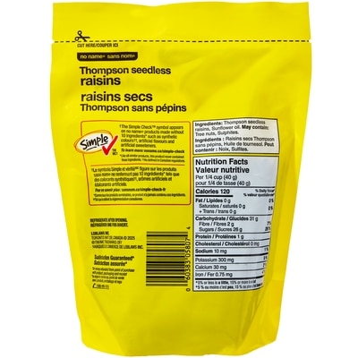 Raisins secs sans pépins Thompson