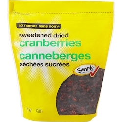 Sans Nom Canneberges séchées sucrées  750 g, 1,20 $/100g