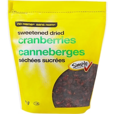 Sans Nom Canneberges séchées sucrées  750 g, 1,20 $/100g