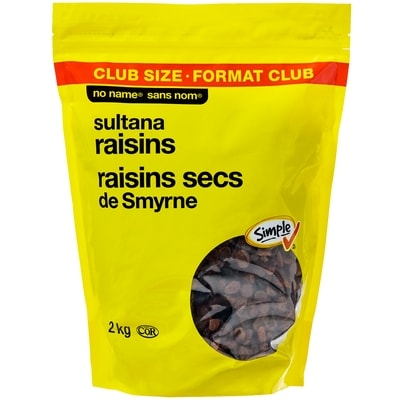 No Name Sultana Raisins Club Size 2 kg, $1.10/100g