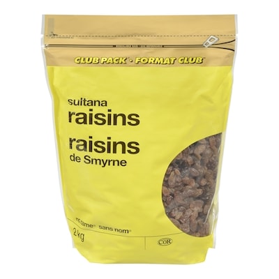 No Name Sultana Raisins Club Size 2 kg, $0.90/100g