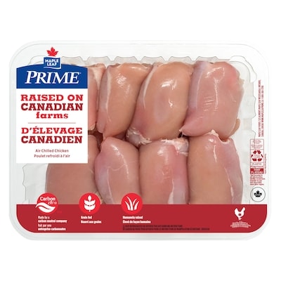 Maple Leaf Hauts de cuisse de poulet dsosss, sans peau, Dlevage canadien 1 ea, 13,00 $/1ch