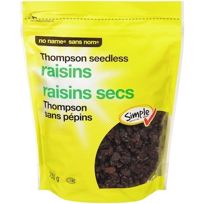 Sans Nom Raisins secs Thompson sans pépins 750 g, 1,27 $/100g