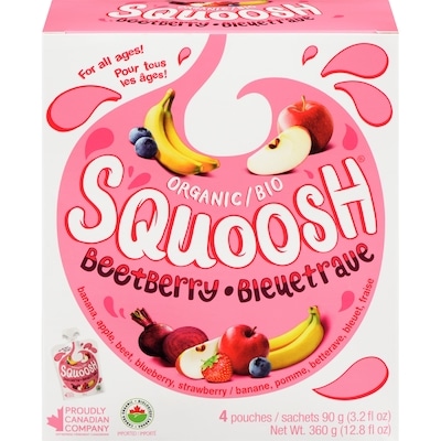 Kids Gourmet Squoosh purée biologique Bleuetraue 4x90.0 g, 1,25 $/100g