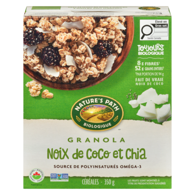 Nature’s Path Granola noix de coco et chia Chia Plus 350 g, 1,57 $/100g