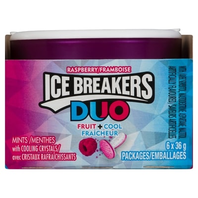 Ice Breakers Menthes Duo framboise 6x36.85 g, 5,88 $/100g