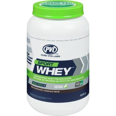 PVL Essentials Protéines en poudre Sport Whey riche chocolat 908 g, 5,18 $/100g