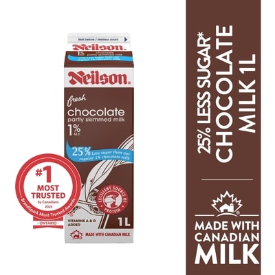 Neilson 25% Less Sugar Chocolate Milk 1 l, $0.30/100ml