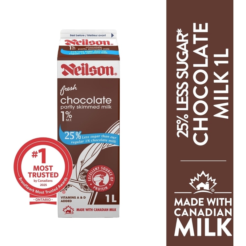 トップス NICENESS chocolate Neilson 25% Less Sugar Chocolate Milk - 1 l | Zehrs