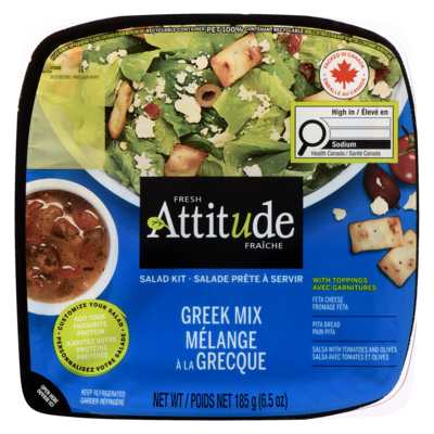 Fresh Attitude Greek Salad with Toppings Single Sized 185 g, $3.78/100g