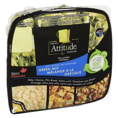 Salade mélange à la grecque avec garnitures format individuel