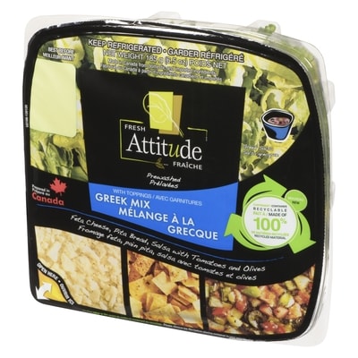 Salade mélange à la grecque avec garnitures format individuel