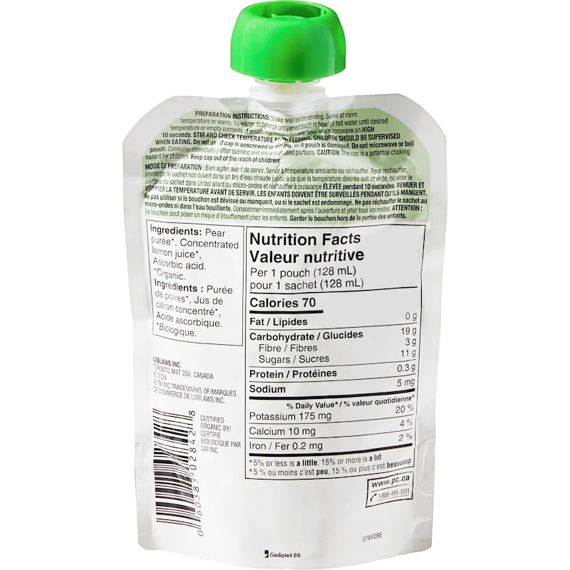 Pear Strained Organic Baby Food