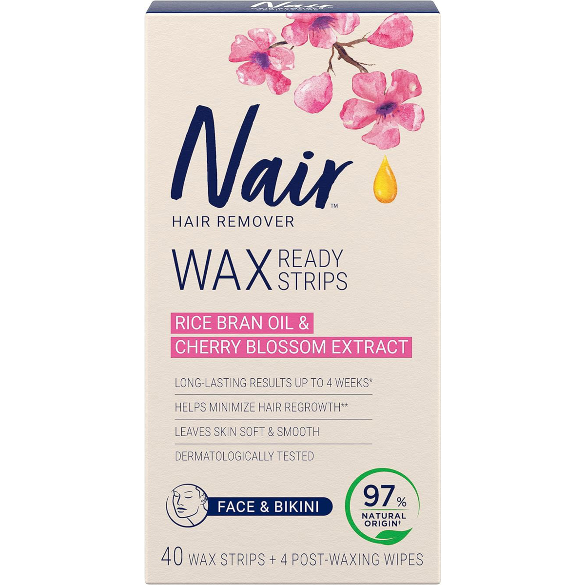 Nair Wax Ready Strips Face And Bikini Hair Remover 40 ea, $0.29/1ea