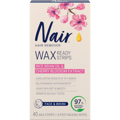 Nair Bandes de cire d'épilation pour visage et bikini 40 ea, 0,29 $/1ch