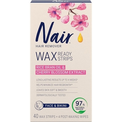 Nair Bandes de cire d'épilation pour visage et bikini 40 ea, 0,36 $/1ch
