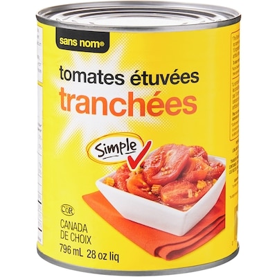 Tomates étuvées tranchées
