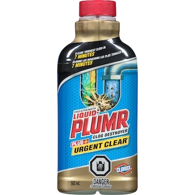 Clorox Liquid-Plumr Urgent Clear 502 ml, $1.99/100ml