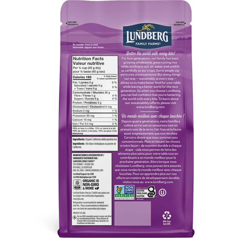 Organic California White Jasmine Rice