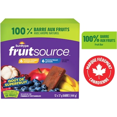 SunRype Boîte de barres 100 % fruits Fruitsource 444 g, 3,26 $/100g