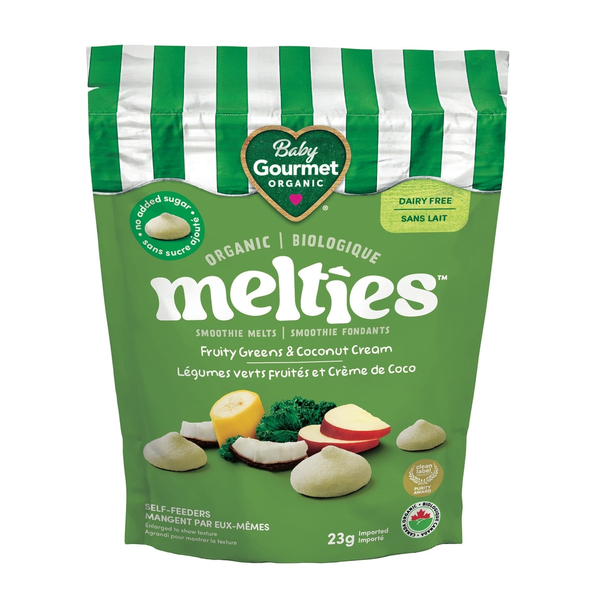 Baby Gourmet Melties Fruity Greens & Coconut Cream organic baby snack 23 g, $23.00/100g