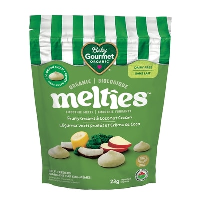 Baby Gourmet Fondants biologiques Melties légumes verts fruités et crème de coco pour bébé de 23 g, 23,87 $/100g
